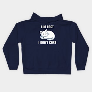 Fun Fact I Don't Care Funny Cat Kids Hoodie